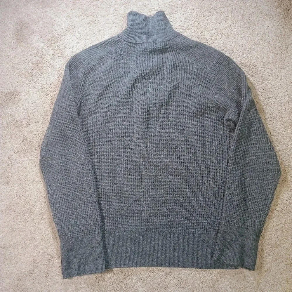Banana Republic Quarter Zip Pullover Mens Large Gray Waffle Knit Sweater